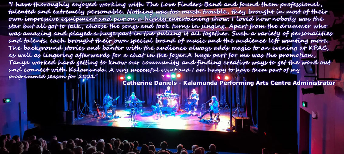 The Love Finders Band Theatre Testimonial